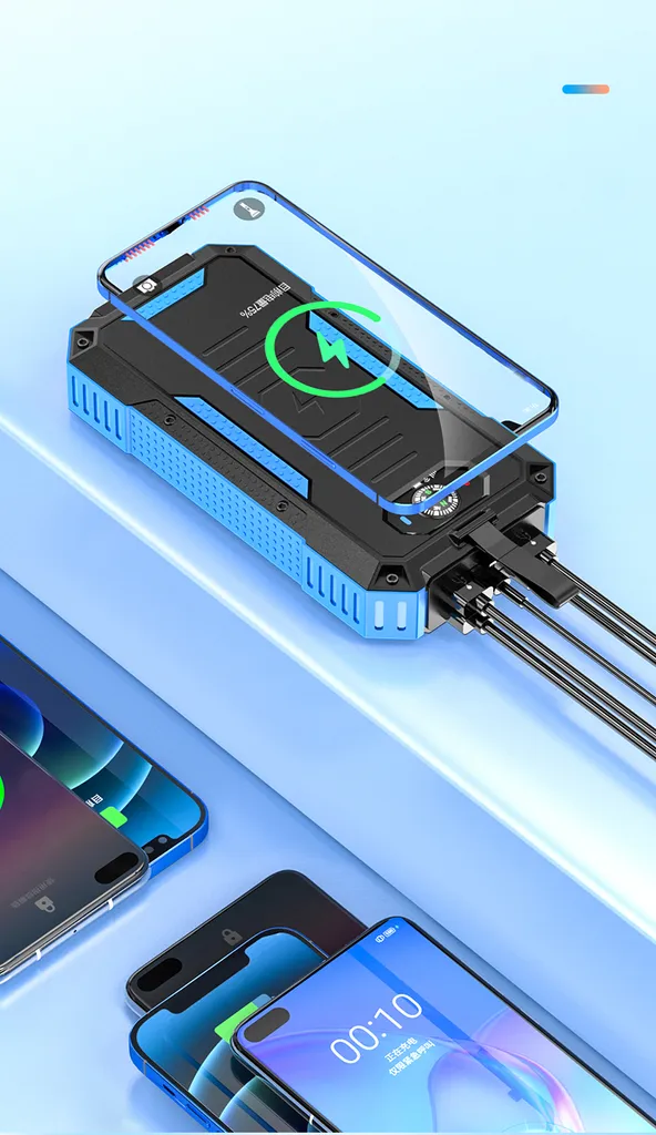 SiGN Solcell Powerbank med Trådlös Laddning, 20000mAh - Blå - 5