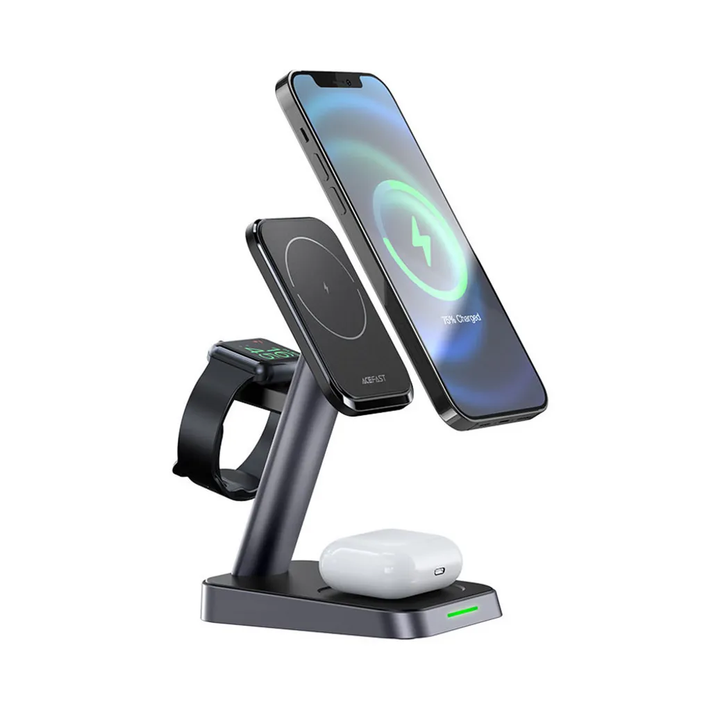 SiGN 3-in-1 15 W Trådlös MagSafe laddningställ för iPhone, Apple Watch, Airpods - Svart - 7