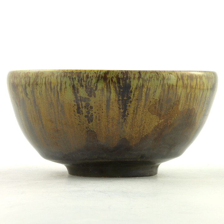 イサク・イサクソン  一点もの  茶/緑色のボウル  茶碗  (12cm)  2000年代  #38