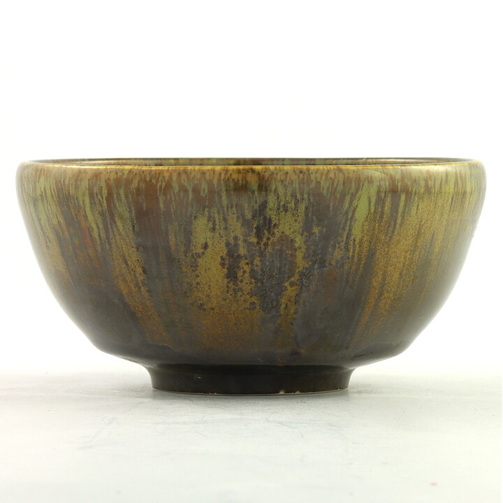 Isak Isaksson (2000s) Unique Chawan Bowl with Brown/Green Glaze 12 cm #38