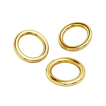 Sluten rund förgylld bindring 4.8mm/0.8 mm