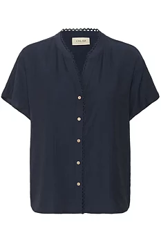 Cream Lori Lace Shirt Navy Blazer