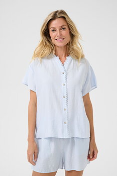 Cream Lori Lace Shirt Ljus Blå