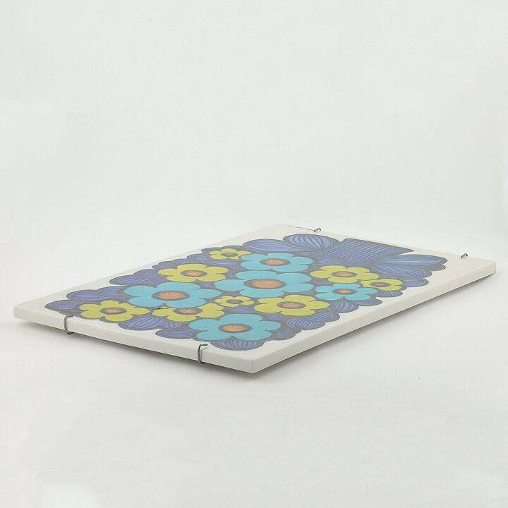 Raija Uosikkinen (Arabia 1960s) Rectangular Wall Plaque with Colorful Flowers 45 cm