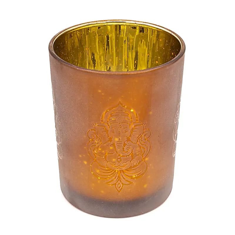 Ljuslykta frostad/metallic Ganesha