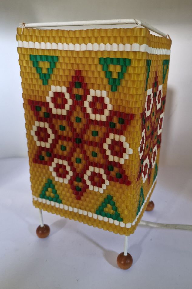 Table lamp plastic beads 1960s - 2