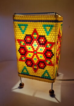 Bordslampa plastpärlor 1960-tal