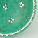 Wilhelm Kåge (Argenta 1959) Green Bowl with Silver Flower Decor 10 cm