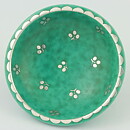 Wilhelm Kåge (Argenta 1959) Green Bowl with Silver Flower Decor 10 cm