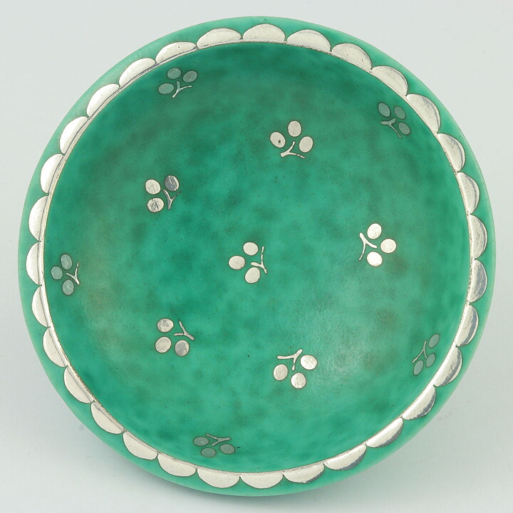 ヴィルヘルム・コーゲ　Argentaシリーズ エメラルドグリーン色のボウル  Bowl (10cm)  1959年