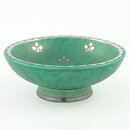 Wilhelm Kåge (Argenta 1959) Green Bowl with Silver Flower Decor 10 cm (2)