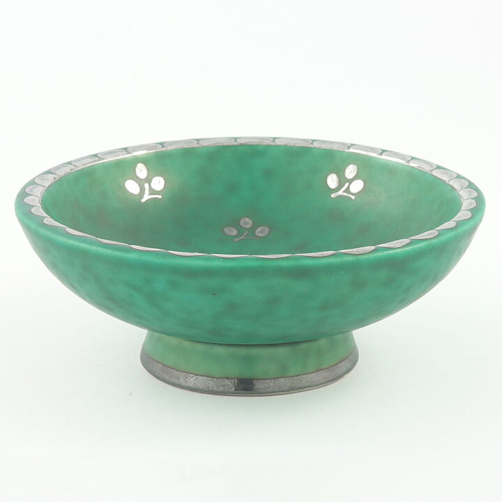 ヴィルヘルム・コーゲ　Argentaシリーズ エメラルドグリーン色のボウル  Bowl (10cm)  1959年 (2)