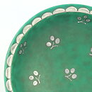 Wilhelm Kåge (Argenta 1959) Green Bowl with Silver Flower Decor 10 cm (2)