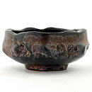 Isak Isaksson (2000s) Unique Chawan Bowl with Black/Brown Glaze 12 cm #40