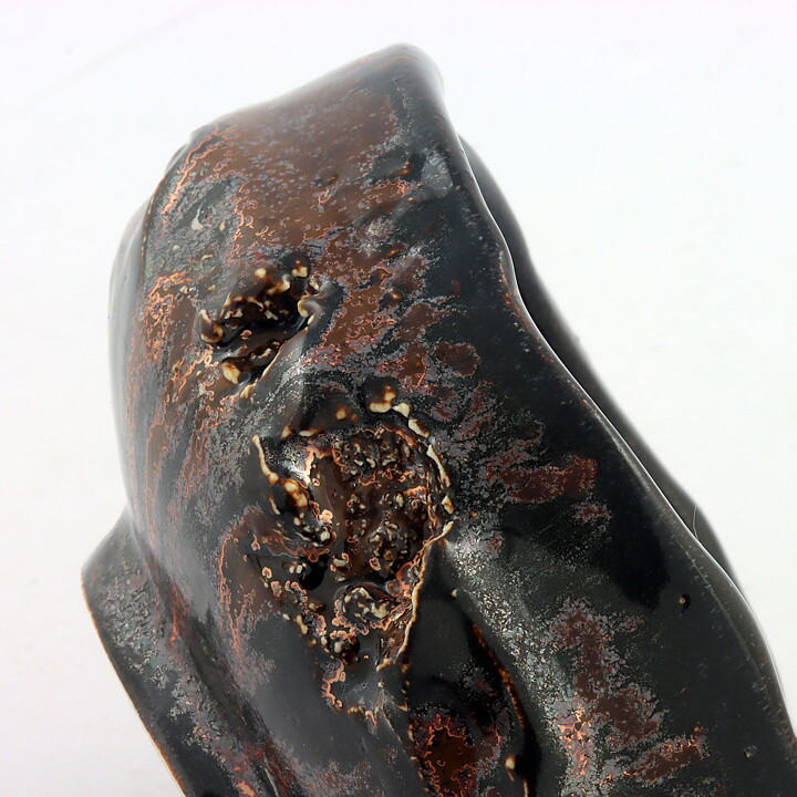 Isak Isaksson (2000s) Unique Chawan Bowl with Black/Brown Glaze 12 cm #40