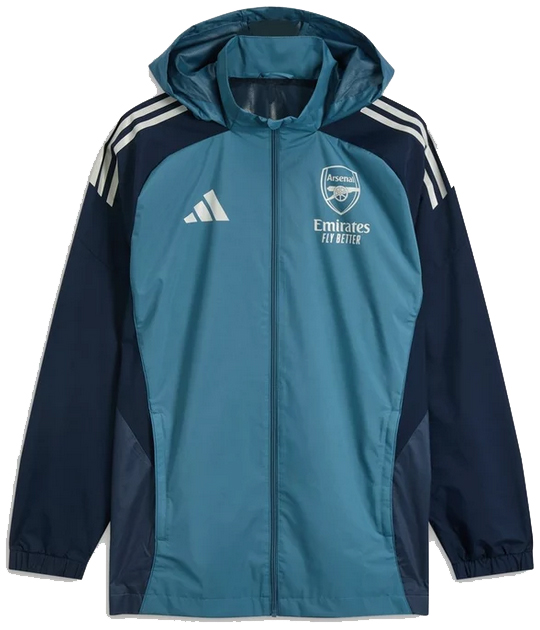 2025/2026 ARSENAL ADIDAS ALL WEATHER JACKET - BLÅ