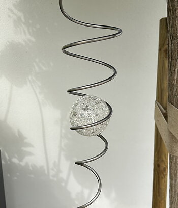 Spiral 50 cm med klar krackelerad kula 70mm