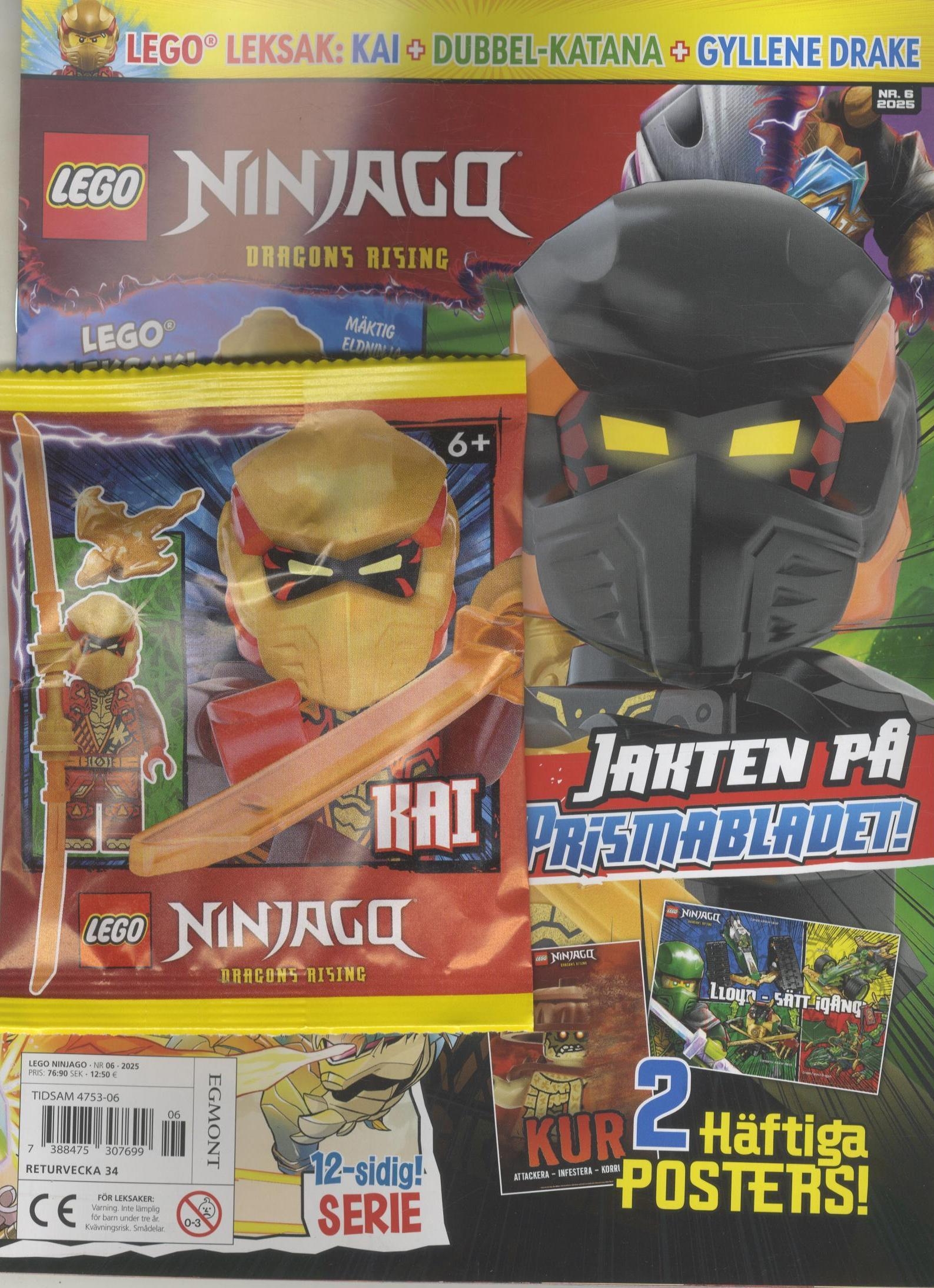 LEGO Ninjago nr 6 2025, Kay + dubbel Katanga och Gyllene drake