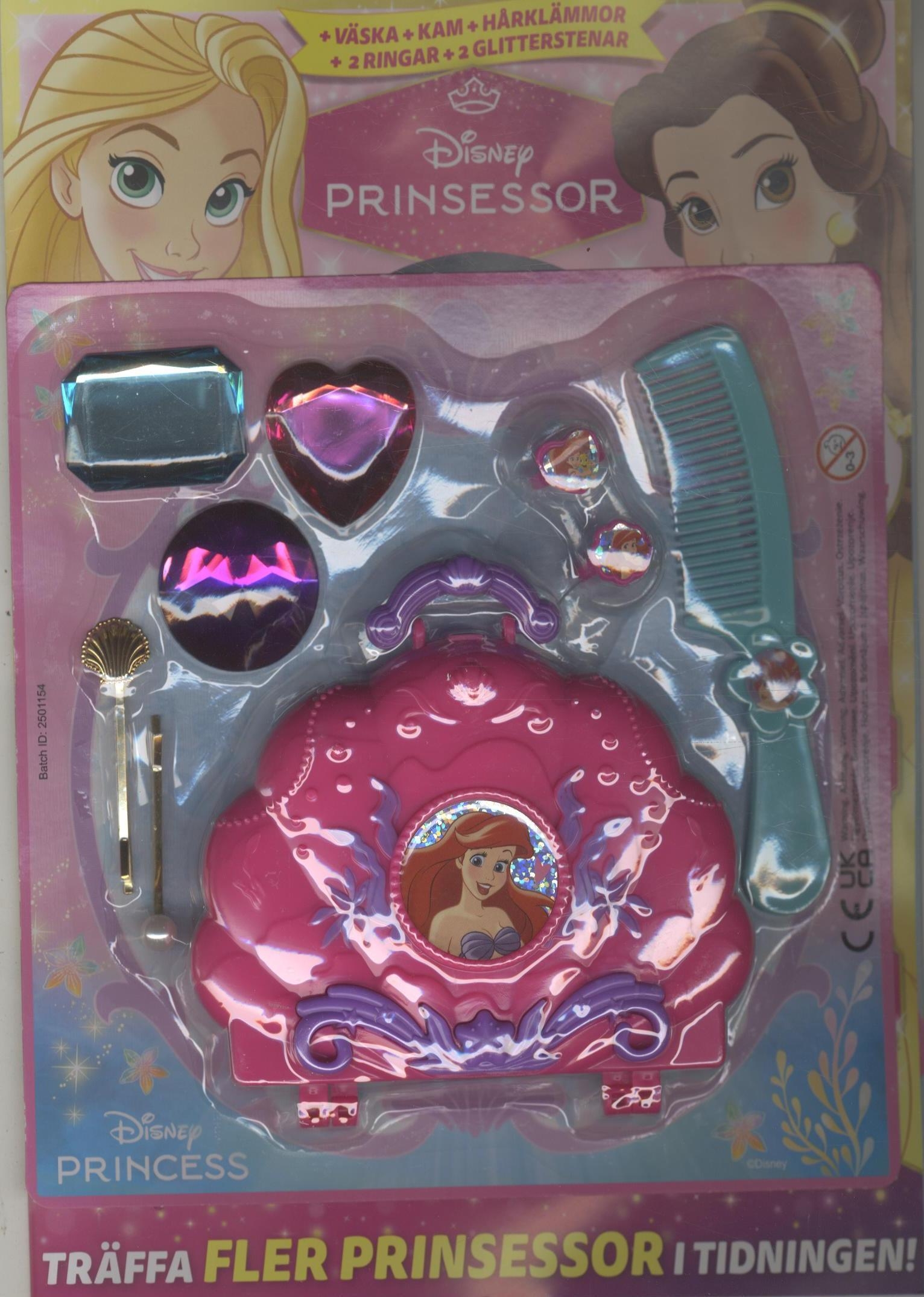 Disney Prinsessan nr 5 2025, Till dig: Väska, kam, hårklämmor, ringar & glitterstenar