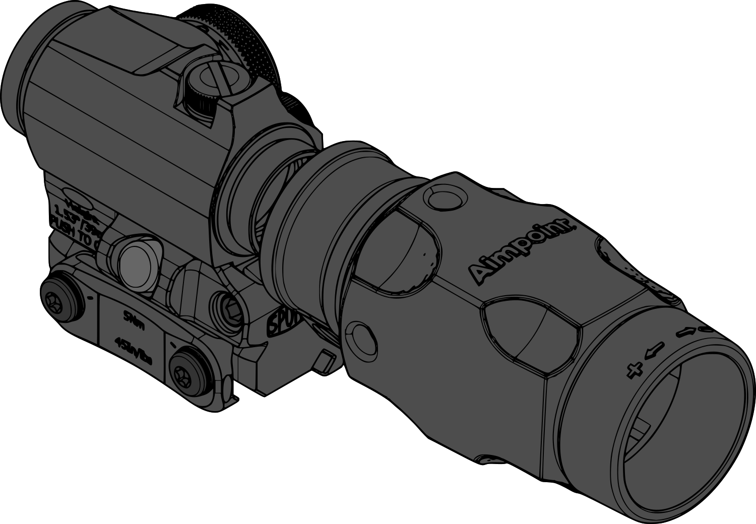 RDF-20153K Aimpoint T-2 Magnifier Mount H57mm/2.25" PIC