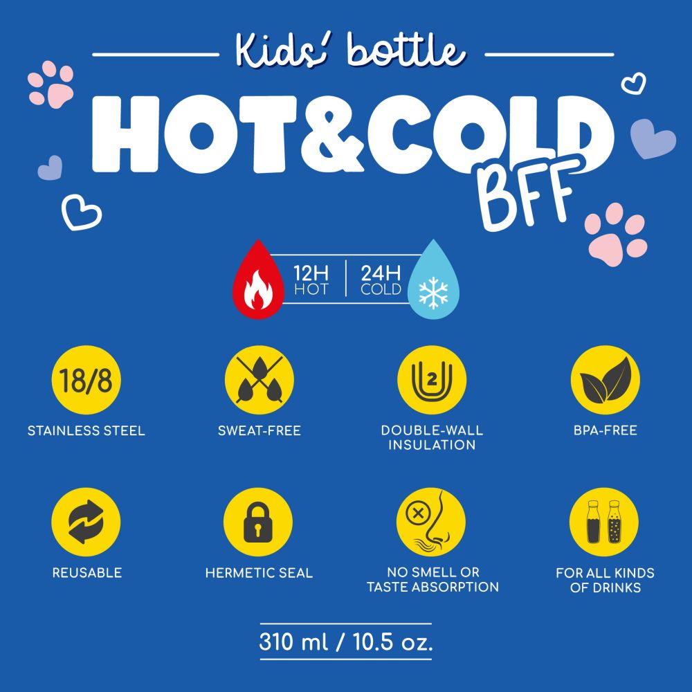 Hot&Cold,  Kids Termoflaske/Vakuumflaske, Kitty (310 ml) - 6