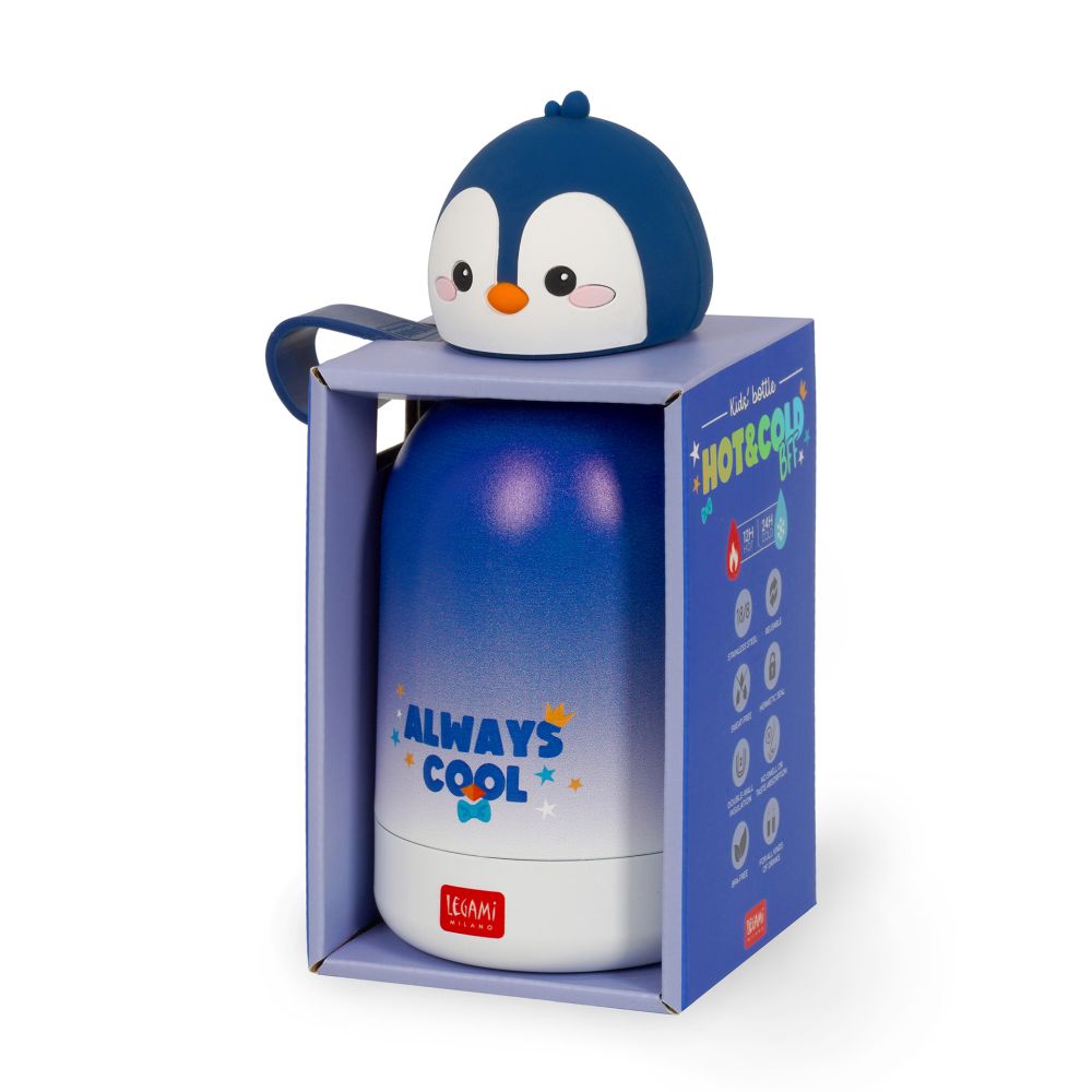 Hot&Cold,  Kids Termoflaske/Vakuumflaske, Penguin (310 ml) - 5