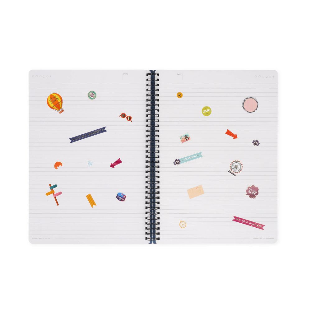 Spiralblock, Linjerat Maxi,  Travel stickers (A4NOTS0059) - 5