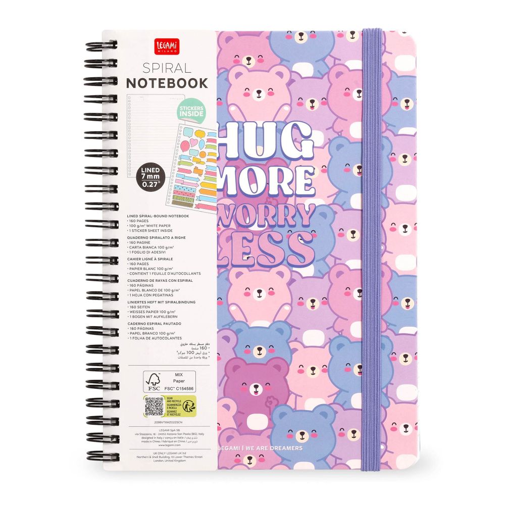 Spiralblock, Linjerat Maxi,  Teddy Bear (A4NOTS0061) - 7