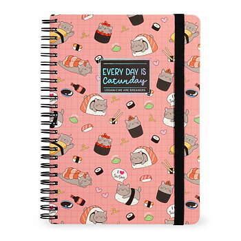 Spiralblock, Linjerat Maxi,  Sushi Cat (A4NOTS0063)