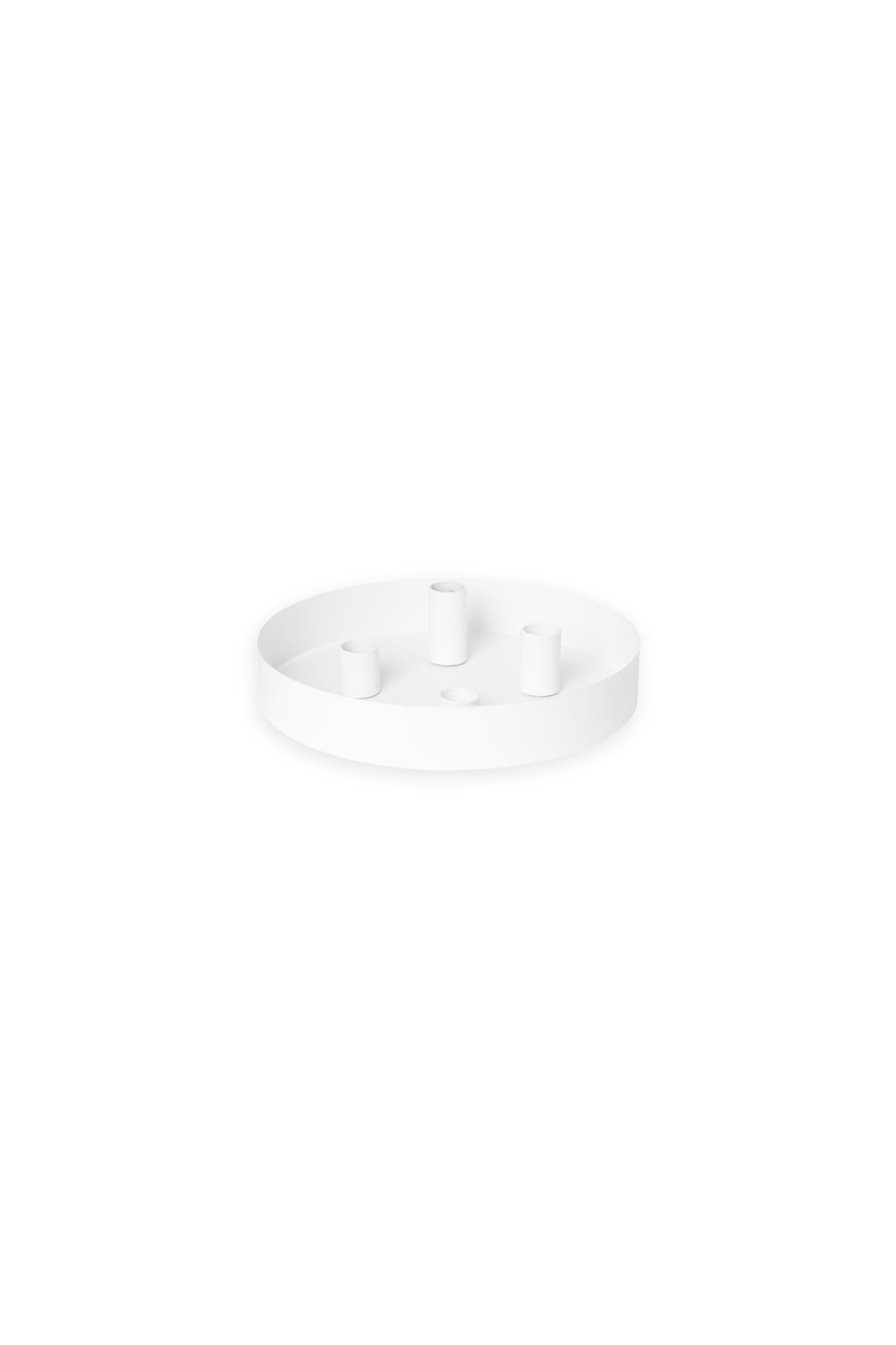 Sund - Small white round candlestick with magnetic candle holders - 24 x 24 x 4 cm - 3