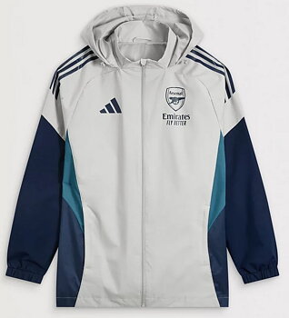 2025/2026 ARSENAL ADIDAS ALL WEATHER JACKET - GRÅ