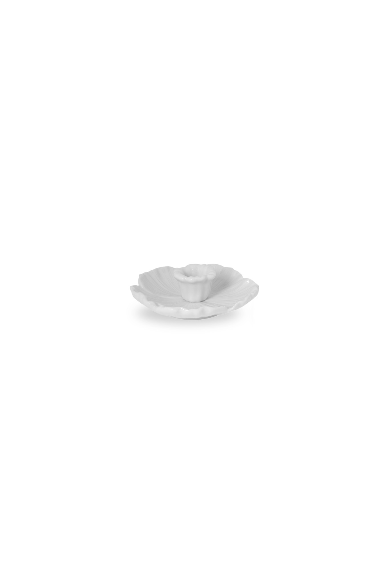    Botanik - Liten vit ljusstake -13 x 13 x 4 cm - 3
