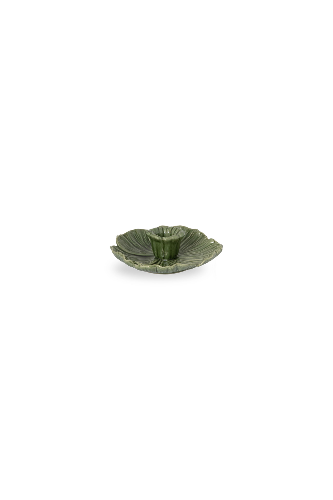 Botanik - Small dark green candle holder - 13 x 13 x 4 cm - 4