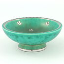 Wilhelm Kåge (Argenta 1959) Green Bowl with Silver Flower Decor 10 cm (3)