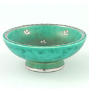 Wilhelm Kåge (Argenta 1959) Green Bowl with Silver Flower Decor 10 cm (3)