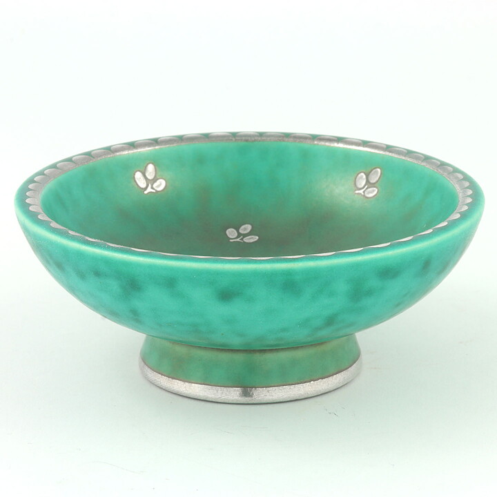 ヴィルヘルム・コーゲ　Argentaシリーズ エメラルドグリーン色のボウル  Bowl (10cm)  1959年 (3)