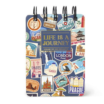 Spiralblock, Mini, Linjerat, Travel stickers (MNOTS0026)