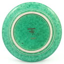 Wilhelm Kåge (Argenta 1954) Green Dish with Silver Lion Decor 17 cm