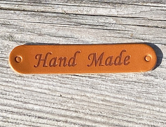 Läderlapp brun HandMade 50x10mm