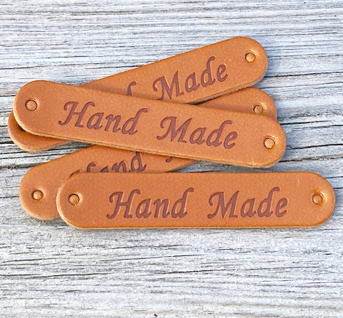 Läderlapp brun HandMade 50x10mm - 2