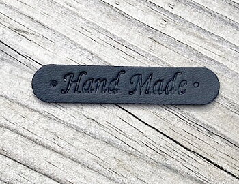 Letherlabel black HandMade 50x10mm