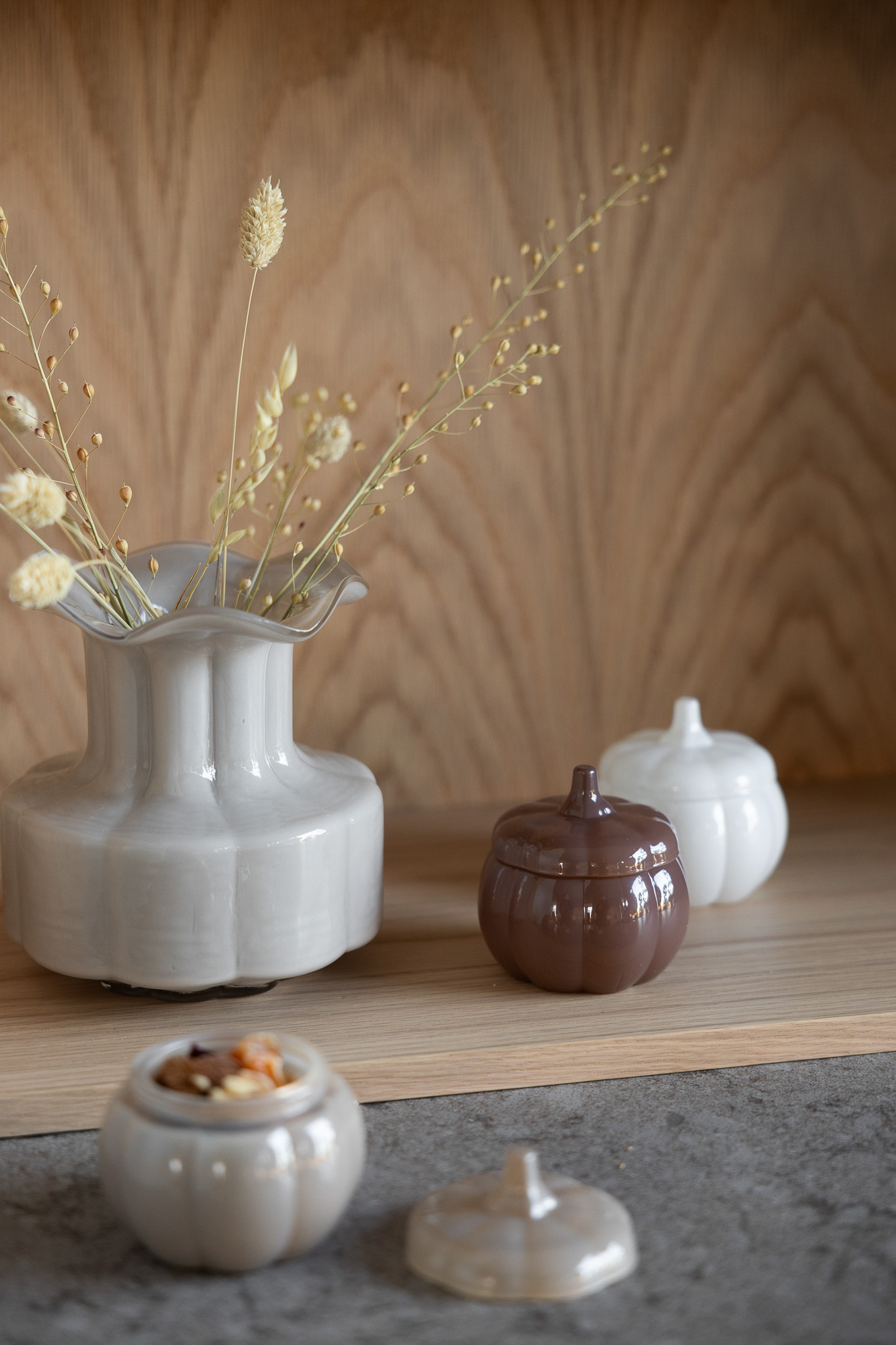 Brehult - Brown glass jar - Pumpkin - 9 x 9 x 9 cm - 3