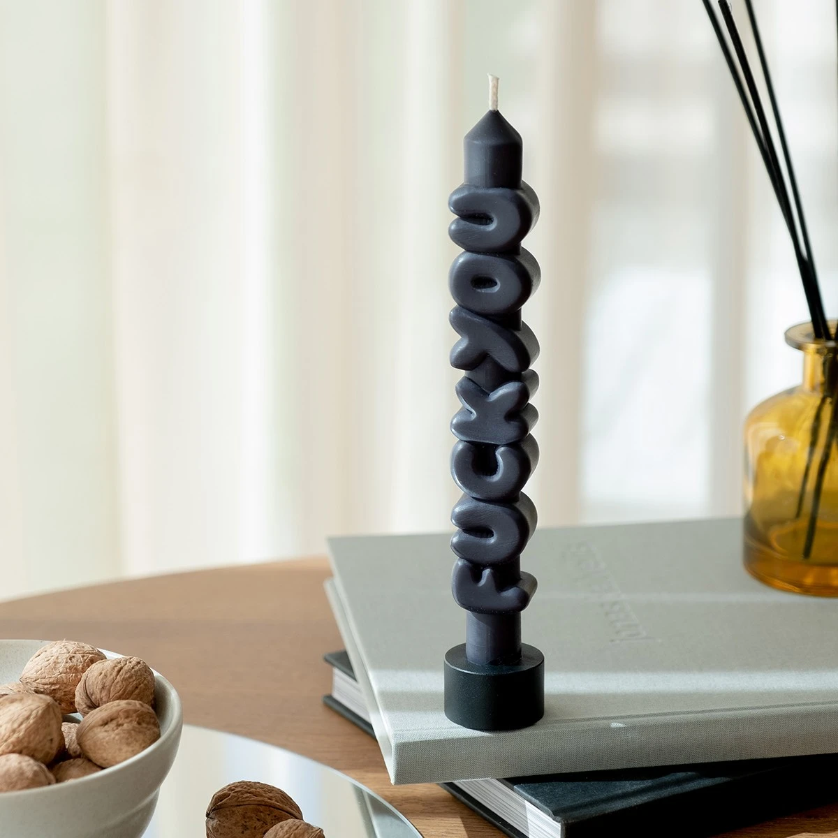 Taper Candle Fuck You Svart 3D