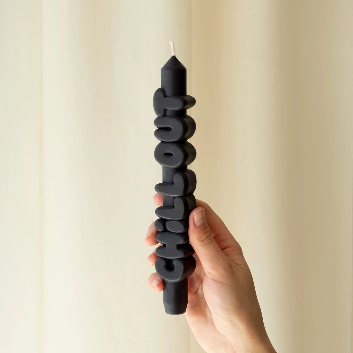 Taper Candle Chill Out Svart 3D