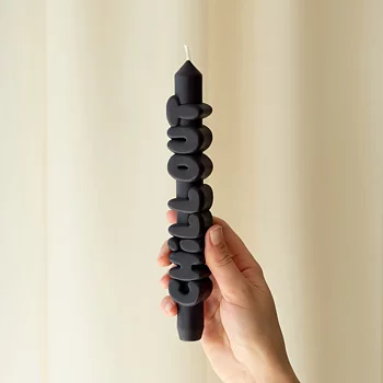 Taper Candle Chill Out Svart 3D
