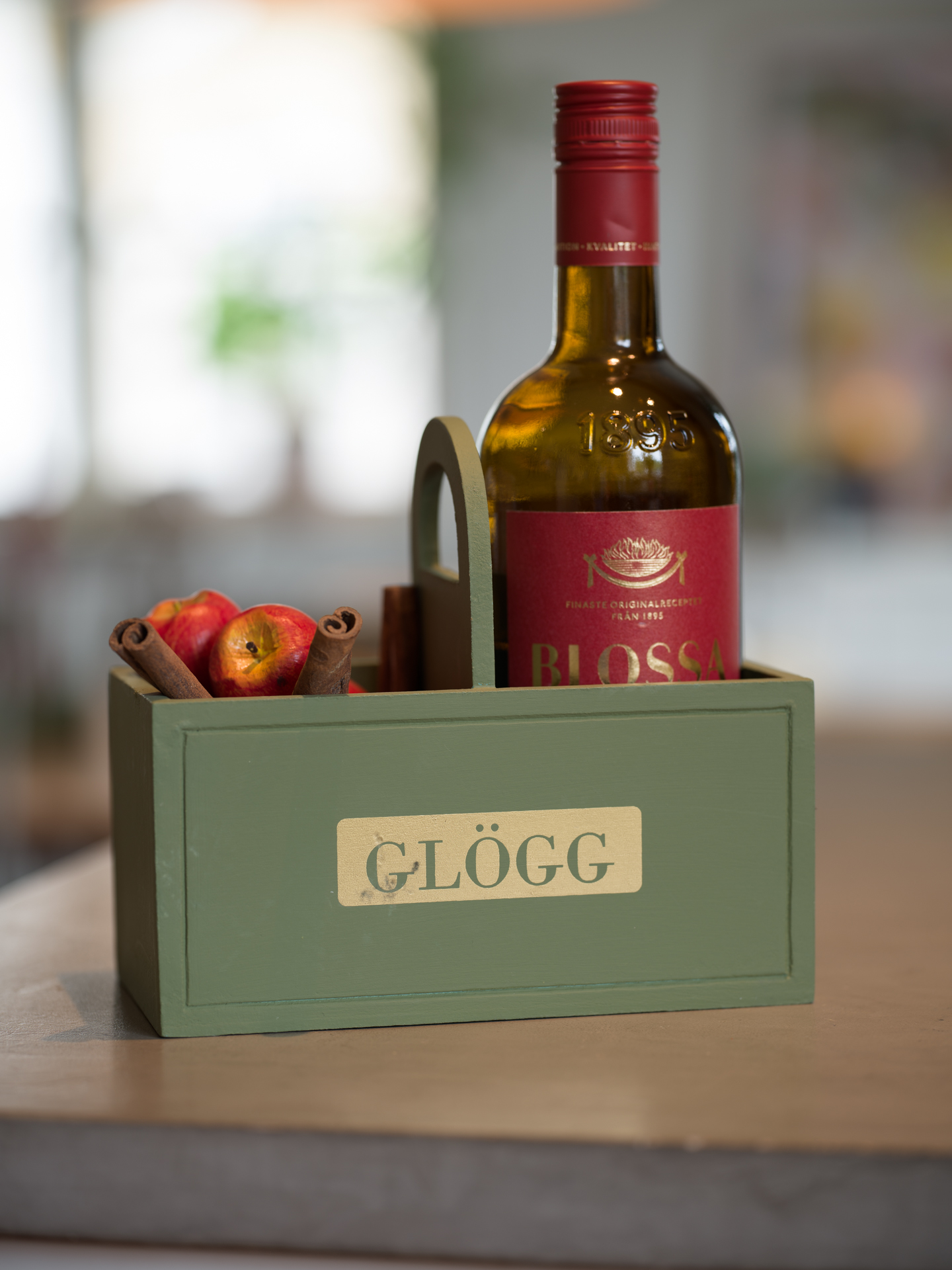 Trälåda - Glögglåda för flaskor - 20x10 cm