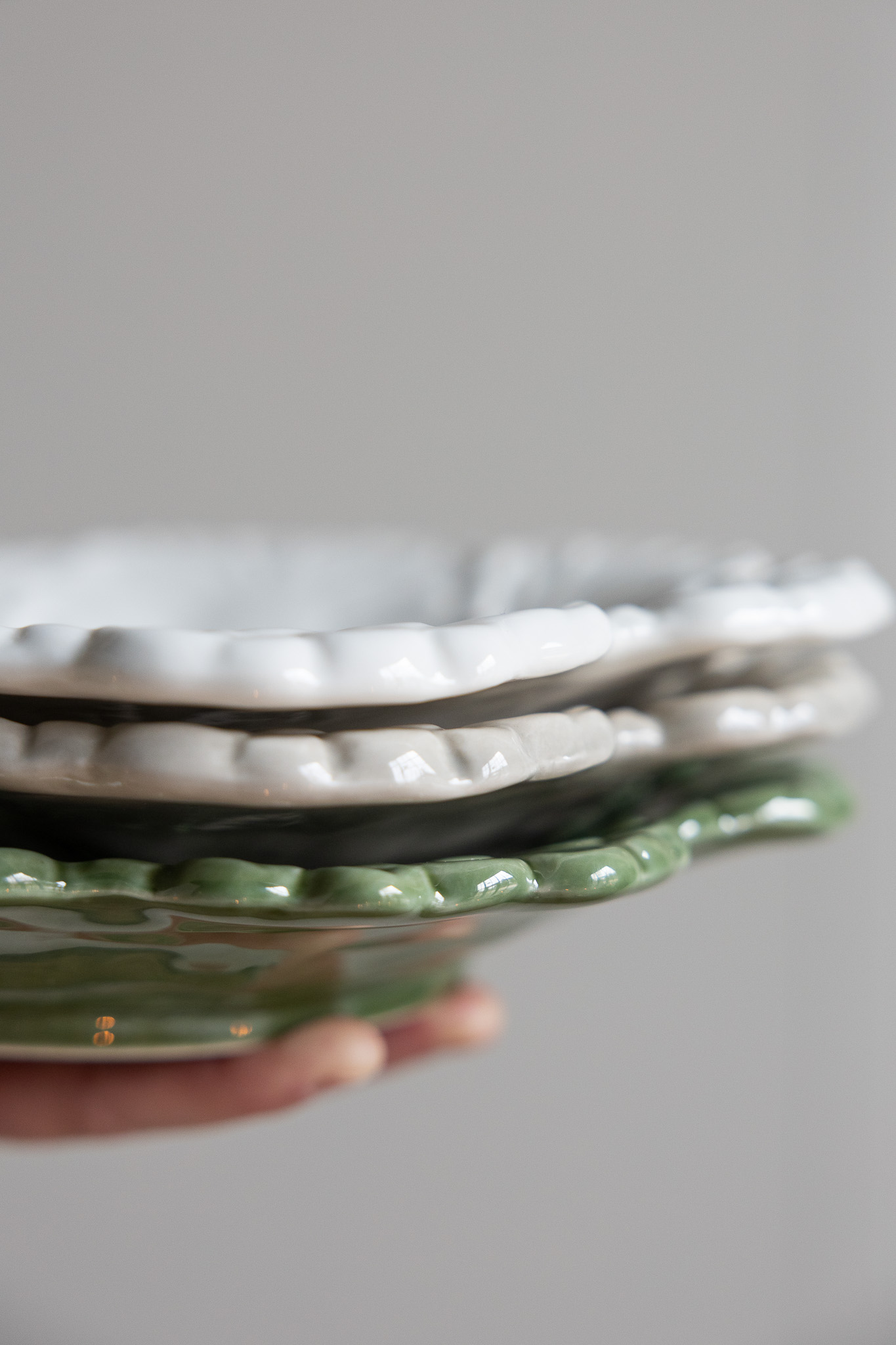 Flower - Small dark green dish - 13 x 13 x 2 cm - 3