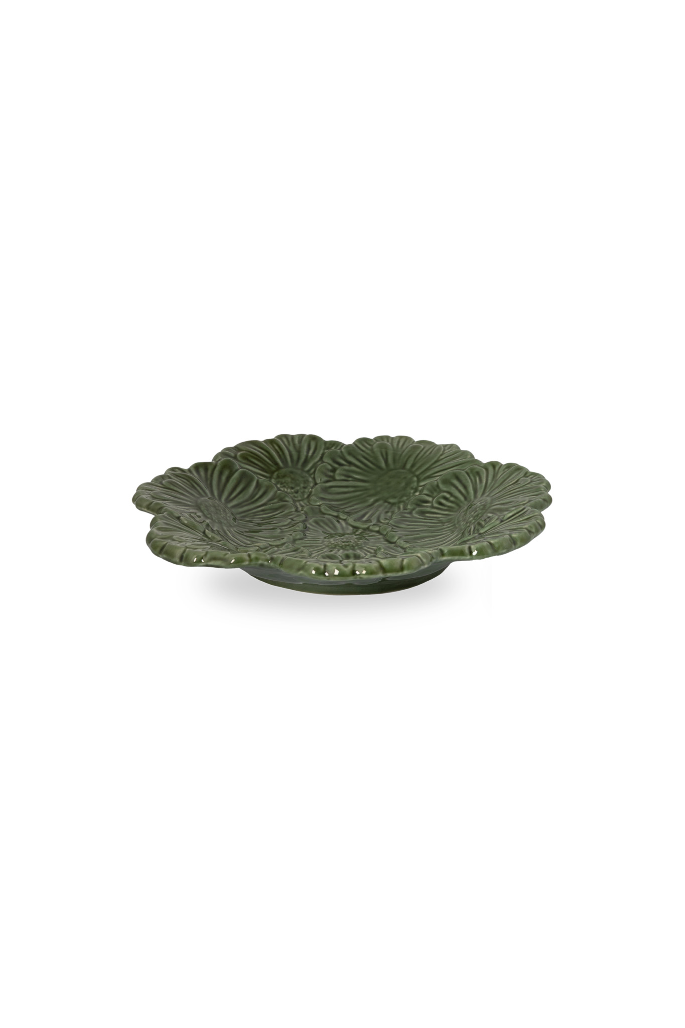 Flower - Small dark green dish - 13 x 13 x 2 cm - 4