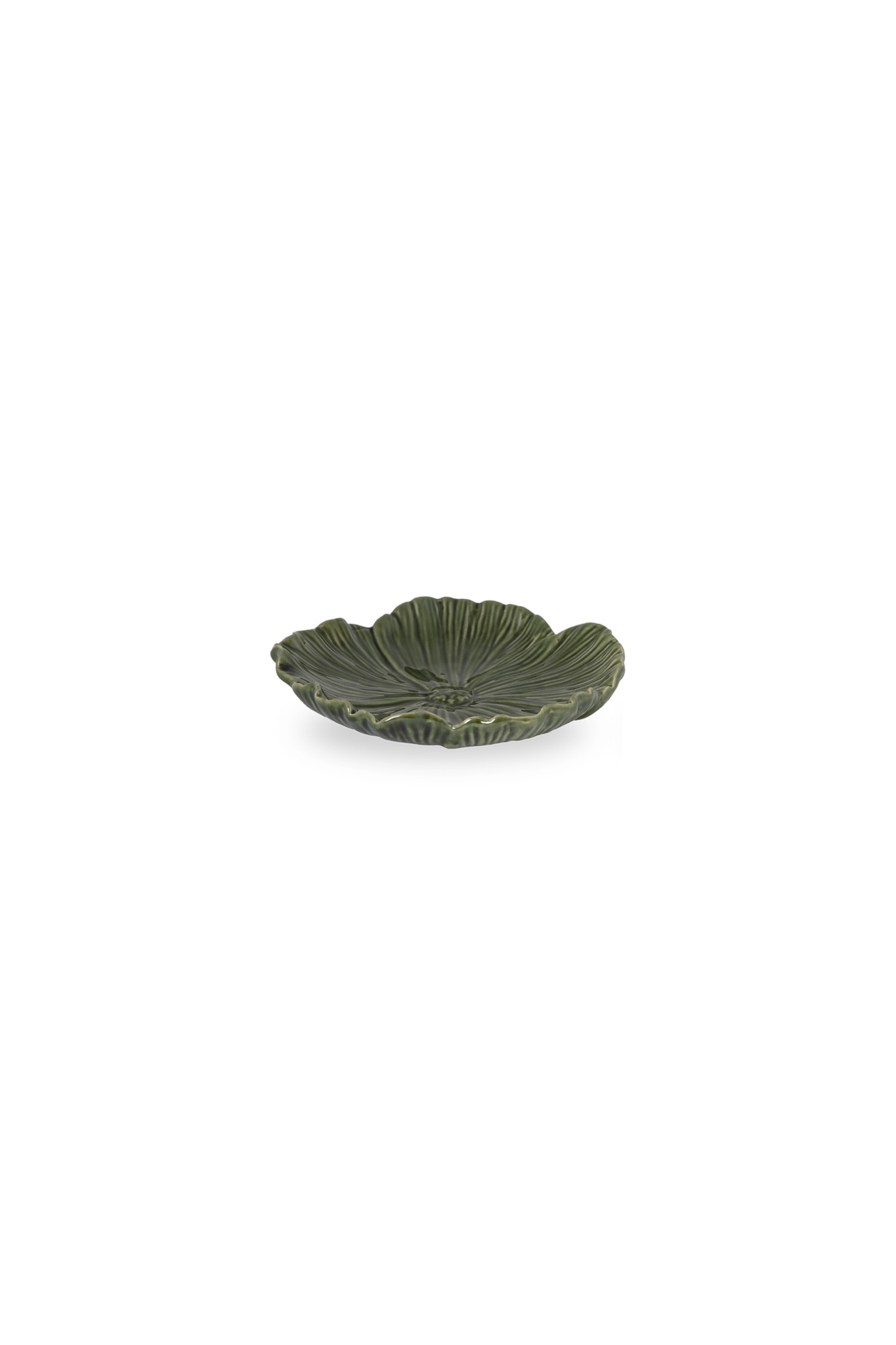 Blomster - Stort mörkgrönt fat - 15 x 15 x 3 cm - 2