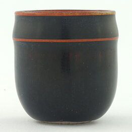 Stig Lindberg (1973) Unique Miniature Vase with Tenmoku Glaze 3 cm